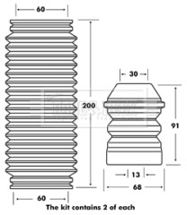 BPK7020 Ochranná sada proti prachu, tlumič pérování BORG & BECK