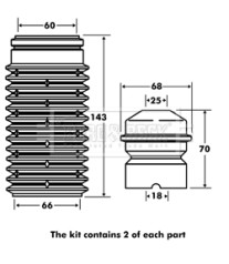 BPK7033 Ochranná sada proti prachu, tlumič pérování BORG & BECK
