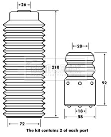 BPK7098 BORG & BECK ochranná sada tlmiča proti prachu BPK7098 BORG & BECK