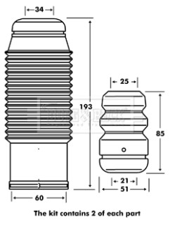 BPK7111 BORG & BECK ochranná sada tlmiča proti prachu BPK7111 BORG & BECK