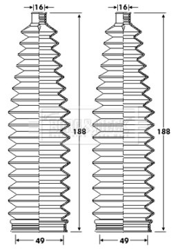 BSG3413 Sada měchů, řízení BORG & BECK