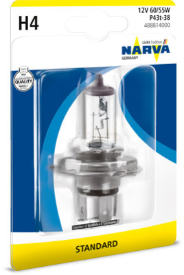 488814000 NARVA žárovka H4 (řada STANDARD) | 12V 60/55W | 488814000 NARVA