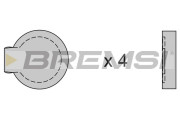 BP2122 Sada brzdových destiček, kotoučová brzda BREMSI
