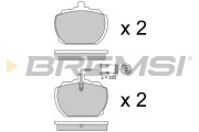BP2207 Sada brzdových destiček, kotoučová brzda BREMSI