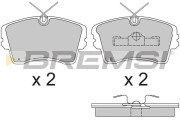 BP2283 Sada brzdových destiček, kotoučová brzda BREMSI