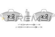 BP2521 Sada brzdových destiček, kotoučová brzda BREMSI