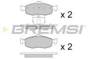 BP2592 Sada brzdových destiček, kotoučová brzda BREMSI
