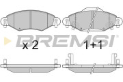 BP3082 Sada brzdových destiček, kotoučová brzda BREMSI
