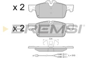 BP3464 Sada brzdových destiček, kotoučová brzda BREMSI