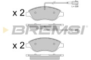 BP3507 Sada brzdových destiček, kotoučová brzda BREMSI