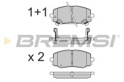 BP3583 Sada brzdových destiček, kotoučová brzda BREMSI