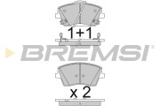 BP3834 Sada brzdových destiček, kotoučová brzda BREMSI