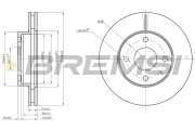 CD6371V Brzdový kotouč BREMSI