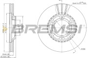 CD6459V Brzdový kotouč BREMSI