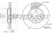 CD7082V Brzdový kotouč BREMSI
