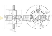 CD7174V Brzdový kotouč BREMSI