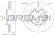 CD7205V Brzdový kotouč BREMSI