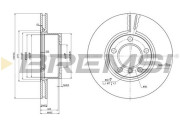 CD7536V Brzdový kotouč BREMSI