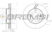 CD7627V Brzdový kotouč BREMSI
