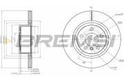 CD8038V Brzdový kotouč BREMSI