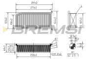 FA0208 Vzduchový filtr BREMSI