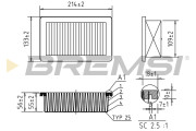 FA0558 Vzduchový filtr BREMSI