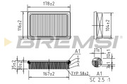 FA0561 Vzduchový filtr BREMSI