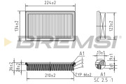 FA1023 Vzduchový filtr BREMSI