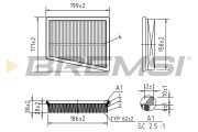 FA1027 Vzduchový filtr BREMSI
