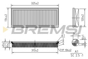 FA1046 Vzduchový filtr BREMSI
