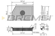 FA1086 Vzduchový filtr BREMSI