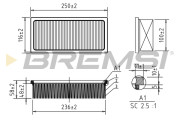 FA1187 Vzduchový filtr BREMSI