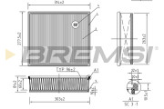 FA1253 Vzduchový filtr BREMSI