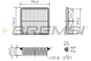 FA1276 Vzduchový filtr BREMSI