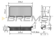 FA1364 Vzduchový filtr BREMSI