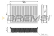 FA2590 Vzduchový filtr BREMSI