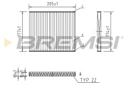 FC0162C Filtr, vzduch v interiéru BREMSI