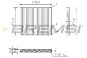 FC0162 Filtr, vzduch v interiéru BREMSI