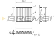 FC0167A Filtr, vzduch v interiéru BREMSI
