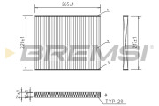 FC0174C Filtr, vzduch v interiéru BREMSI