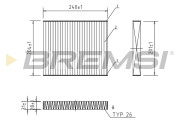 FC0449A Filtr, vzduch v interiéru BREMSI