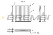 FC2519C Filtr, vzduch v interiéru BREMSI