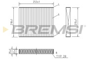 FC2542C Filtr, vzduch v interiéru BREMSI