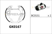 GK0167 Sada brzdových čelistí BREMSI