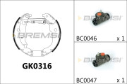 GK0316 Sada brzdových čelistí BREMSI