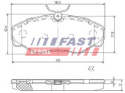 FT29542 Sada brzdových destiček, kotoučová brzda FAST