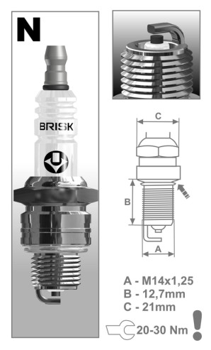 N15C BRISK ZAPALOVACÍ SVÍČKA N15C BRISK