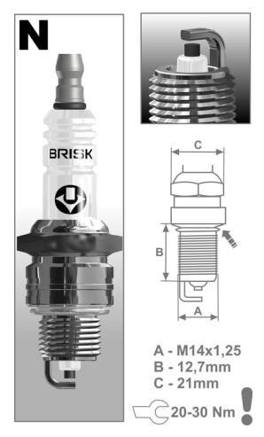 N17YC BRISK BRISK ZAPALOVACÍ SVÍČKA N17YC N17YC BRISK