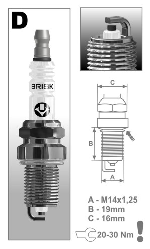 D14YC BRISK ZAPALOVACÍ SVÍČKA D14YC BRISK