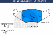 B1.G102-0025.2 Sada brzdových destiček, kotoučová brzda GALFER